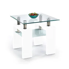 DIANA H SQUARE COFFEE TABLE, WHITE LACQUERED